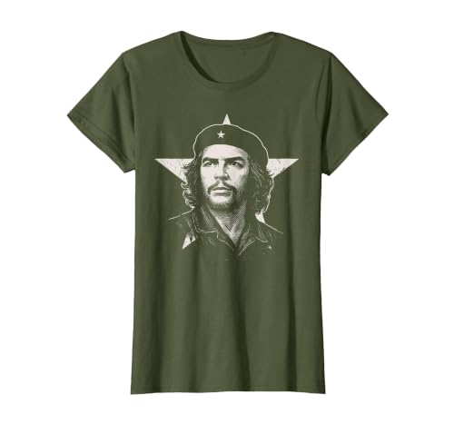 Che Guevara Shirt Star Rebel T-Shirt, Women, Olive Green, Medium