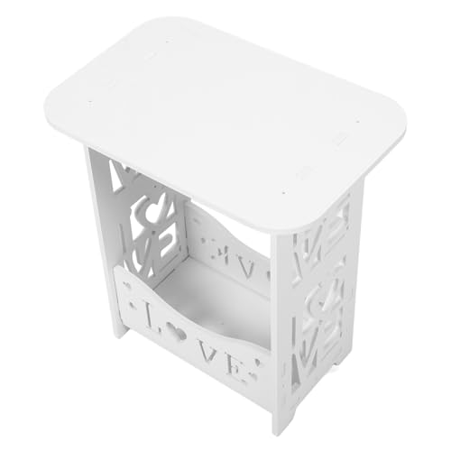 BETOOKY Mesa Auxiliar de Madera Práctica Superficie Conveniente para Almacenar en Dormitorio o Sala, Mesita Pequeña y Elegante para Hogar Moderno de Color Claro