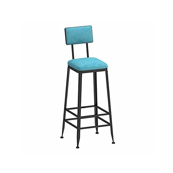 Chairs Stools Barstools Bar Stool Modern Industrial Style Barstools With Backrest Square Velvet Seats And Iron Benches Pub Chair For Kitchen Counter Breakfast Bar Cafe 75Cm Light B