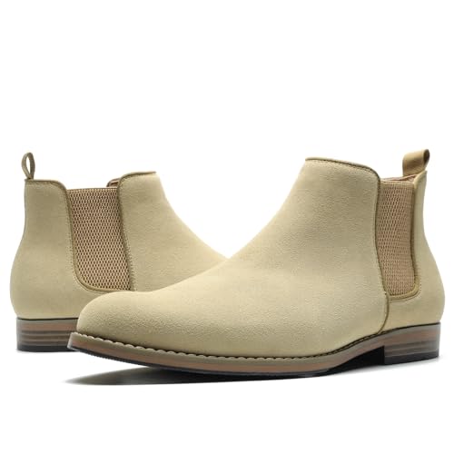 Image of Cestfini Men Chelsea Boots Casual Suede Dress Boots Comfortable Oxfords Ankle Boots for Men