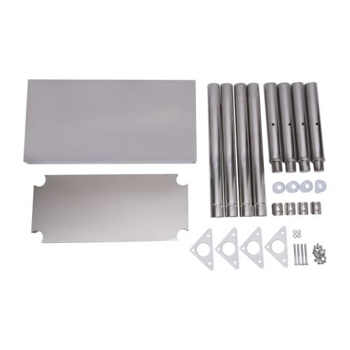 Mesa de trabajo de 2 niveles, mesa de cocina, mesa de acero inoxidable, mesa de preparación para preparar y trabajar, mesa de trabajo comercial resistente con estante inferior para restaurante, casa o