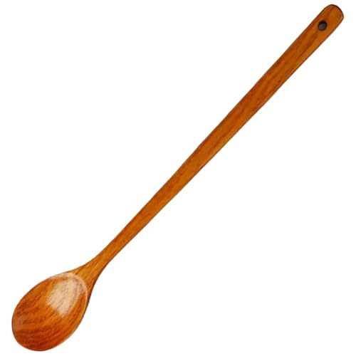 Cucchiaio lungo in legno, 50,8 cm, resistente al calore, con manico liscio anti-scottatura, utensili da cucina con foro per appendere per mescolare cucchiaio lungo