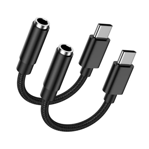 USB C to 3.5mm Audio Headphone Jack Adapter for Samsung Galaxy A17 A16 A56 S25 Ultra/Edge S24 A36 A54 S23,Type C to Aux Audio Dongle Cable Cord for iPhone 17 Pro Max Air 16 Plus 16e,Pixel 10 Pro XL 9a
