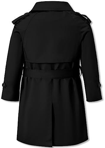 Betusline Boys Trench Coat Double Breasted Lightweight Classic Belted Outwear Jacket Dress Coats,1# Black,4-5T = Tag 120 thumb #2