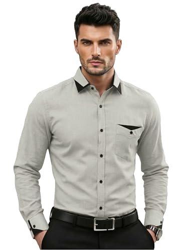 Image of TAGDO Men's Full Sleeve Shirt | Pocket Design and Spread Collar Shirt for Man (2054)