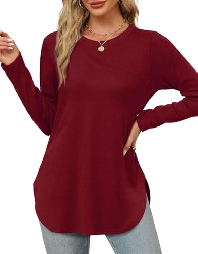 Teesho Damen Longshirt Kurzarm Tshirt V-Ausschnitt Sommer Oberteile Elegant Baumwolle Shirts Lang Tops Bluse Tunika
