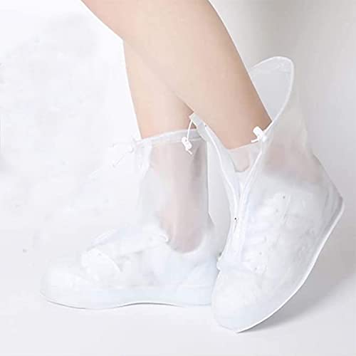 HANQ Transparente wasserdichte Überschuhe,rutschfeste Wiederverwendbare PVC-Silikon-Regen- und Schnee-wasserdichte Kunststoff-Überschuhe,schuheüberzieher für Kinder, Männer und Frauen (M) Cover