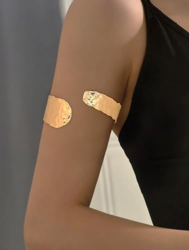 Gold Chunky Arm Cuff Bangle Bracelet For Women Bold Statement Hammered Cuff Bracelet Adjustable Gold Arm Upper Cuff Bracelets Trendy Jewelry3