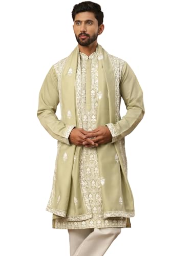 Image of Jompers Silk Blend Embroidered Kurta Pyjama Dupatta Set