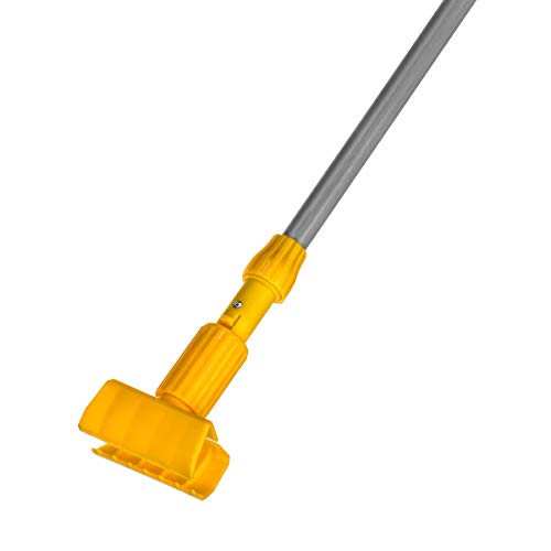 alpine commercial iron mop handle for floor cleaning - quick change professional mopping stick or mop head replacement pole w metal handle (fiberglass jaw clamp)