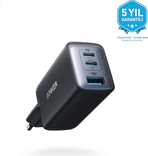 Anker 735 Şarj Cihazı (Nano II 65W), Yüksek Hızlı Şarj, Kompakt Tasarım, GaN II Teknolojisi