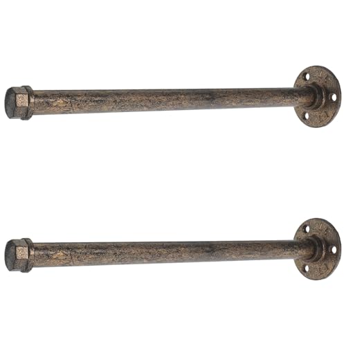 Soporte de pared industrial con función antideslizante y dos barras de hierro dorado 2