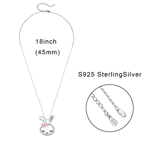 Rabbit Locket Necklace 925 Sterling Silver Bunny Photo Lockets That Holds Pictures Personalized Jewelry Gift For Women Girls Wife Girlfriend Birthday Anniversary Easter Mother's Day #TOP6
