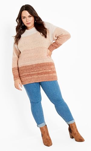 Image of Avenue Women's Plus Size Reese Ribbed Knit Sweater