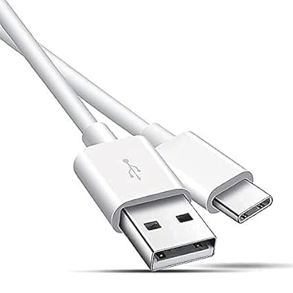 Image of Original Super Data Charging Cable Compatible for Samsung Galaxy A22 5G | A32 5G | A42 5G | A52 5G | A52S 5G | USB to C (Only Cable) White (VIP-50)