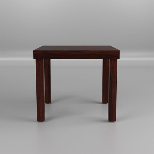 Image of Solid Sheesham Wood 4 Seater Dining Table Set with Cushioned Chairs for Dining Room | Living Room | Home & Office | Hotels Restaurant & Cafe (4 Seater, Walnut Finish)