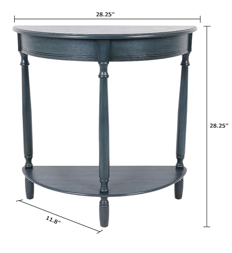 Decor Therapy Half Moon Entry Table, With Shelves & Easy Assembly, Entryway Table, Antique Navy, Wood - (28.5" x 11.8" x 28.5") - Image 3