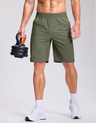 Image of GGJ Men's Lightweight Athletic Shorts with 2 Zipper Pockets 7 inch /9 inch /5 inch Gym Workout Running Quick Dry Tennis Shorts for Men