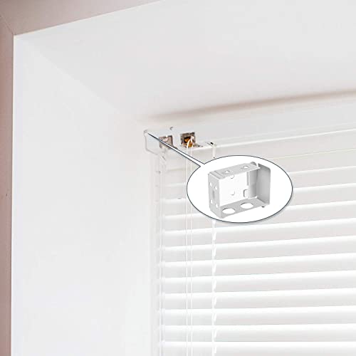 Hotop Blind Brackets 2.5 Inch Low Profile Box Mounting Bracket For Window Blinds, White（6） #TOP5