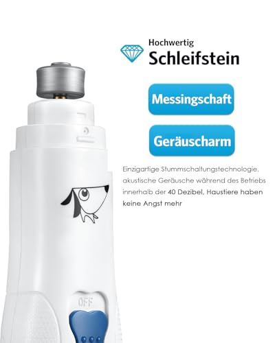 Brifit Krallenschleifer für Hunde & Katze, Elektrische Hunde Krallenschleifer Krallenschere, Super Leise, Hunde Nagelschleifer Elektrischer für Große, Mittelgroße und Kleine Hunde & Katzen