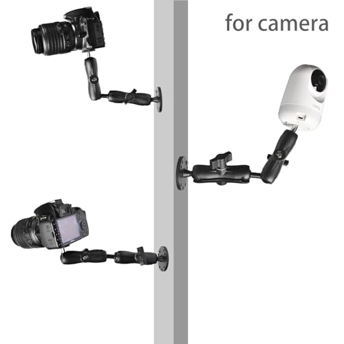 VAUBORTTI 1" Ball Mount for Garmin Striker 4,Aluminum Extension Arm with AMPS Round Plate – Fish Finder, ELD Mount – Compatible with RAM B Size Kit – T-Bolt Track System
