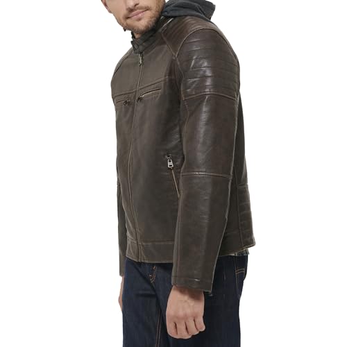 Image of Levi's Men's Faux Leather Racer Jacket Coat