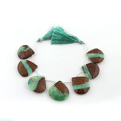 Bio chrysoprase en cœur briolette de 31mm, gemme naturelle pour joaillerie haut de gamme SB161