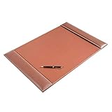 Dacasso Rustic Brown Desk Pad with Side-Rails, 25.5 by 17.25-Inch