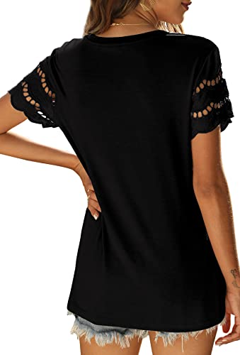 Image of Wiholl Womens Tops Dressy Casual Short Sleeve Shirts Beach Vacation Clothes Summer Outfits