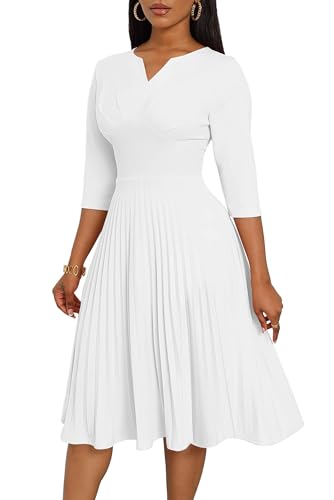 CLOCOR Midi Dresses for Women Fit and Flare A-Line...