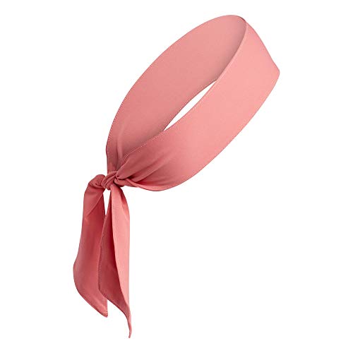 Image of adidas Alphaskin Tie Headband, Hazy Rose /White, One Size