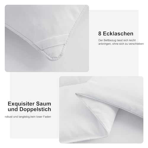 DUANDUAN Bettdecke 220x 240cm 4 Jahreszeiten Bettdecke,Mikrofaser Steppdecke, Weiche und Bequeme Ganzjahresdecke, Deal für Allergiker, Weiß