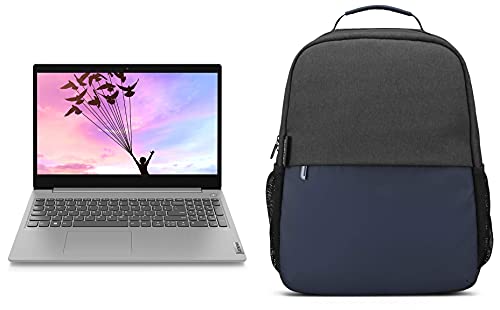 Image of Lenovo IdeaPad Slim 3 10th Gen Intel i3 15.6 inch (39.62cm) FHD Thin & Light Laptop (4GB /256GB SSD /Win10 /MS Office /Platinum Grey /1.7Kg)81WB010XIN + 15.6 inch Slim Backpack
