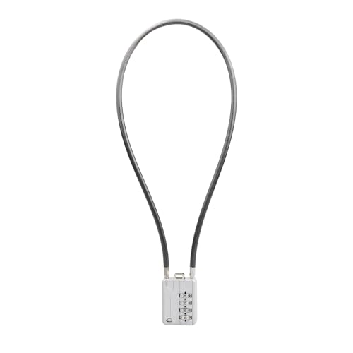 SISAV 4 Digit Cable Combination Lock - 20 inches (50cm) Bold Cable for School Gym Locker, Helmet, Filing Cabinets, Toolbox, Luggage Suitcase, Knapsack - 5mm Diameter, Silver (1 Pack)
