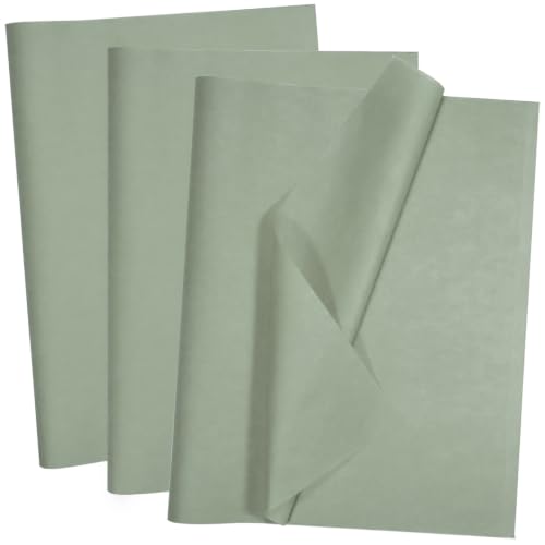 Image of 100 Sheets Sage Green Tissue Paper 14 x 20 Inches Sage Green Wrapping Paper Bulk for Weddings Birthday DIY Project Christmas