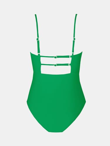 Image of CUPSHE Women Swimsuit One Piece Bathing Suit Square Neck Cutout Back Tummy Control with Adjustable Spaghetti Straps