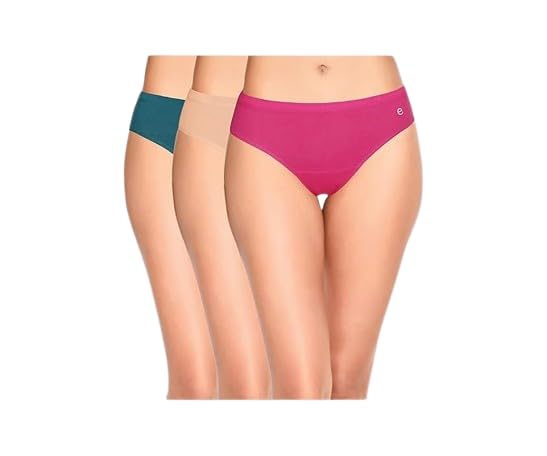 Image of Enamor Stretchable Cotton Hipster Panties for Women, Full Coverage Grip Fit Inner Elastic with Antimicrobial & Stain Release Technology - Color and Print May Vary - CR17 (Pack of 3)