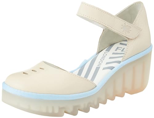 Fly London Women's Wedges Sandal, Offwhite, 9.5