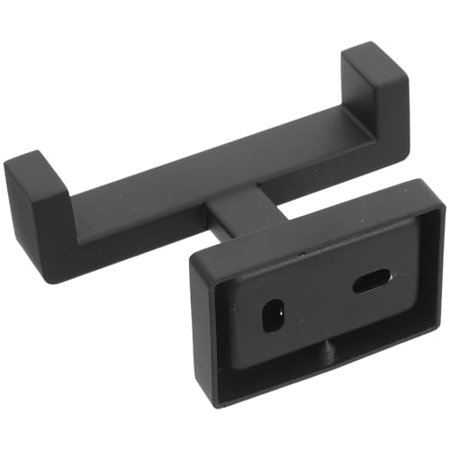 Abaodam Gancho para Puerta de Acero Inoxidable Negro, Doble Gancho Moderno para Toallas y Batas, Fácil Instalación y Almacenamiento Organizado en Dormitorio o Sala