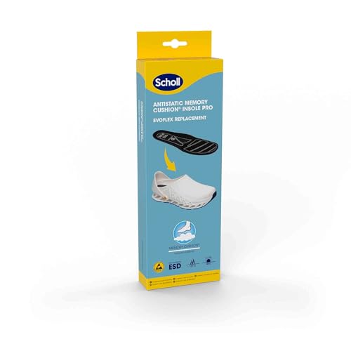 Scholl Solette Antistatiche Pro In Memory Cushion per Evoflex, Plantilla Unisex Adulto, Negro, 36
