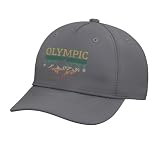 Olympic National Park Washington PNW Vintage Souvenir Adjustable Printed Baseball Hat, Slate Grey