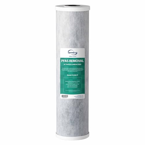 Image of iSpring FC25B-PF 4.5 inch x 20 inch Whole House Water Filter, Removes up to 99% PFAS, PFOA /PFOS, Chlorine, VOCs, with SGS Tested Filtration Media