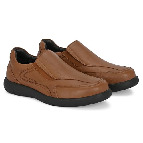 Image of Blue Leather By Centrino Genuine Leather Men's Formal | Pure Leather Slip-On Shoes | Soft & Comfortable Daily Driver | Casual Yet Elegant Formal Footwear (4042)