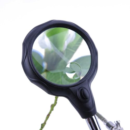 Image of Aptechdeals Helping Hands Soldering Station with Magnifying Glass | 2 Adjustable Alligator Clips | Flexible Arms | Soldering Iron Holder | PCB Repair & DIY Work