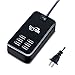Multiport USB Charger, 6 Port USB Charging Station for Multiple Devices, Phone, Tablet, Power Strip with ON/Off Switch (Black)