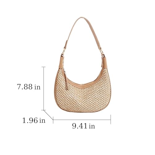 Bolso bandolera pequeño de paja para mujer miniatura 6