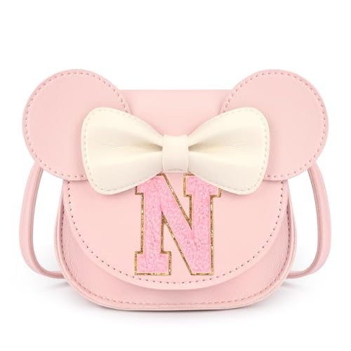 Image of mibasies Toddler Purse Girl Gifts: Girls Birthday Gifts for 3-8 - Toys for Ages 2-4 Purse, Pink, Letter N
