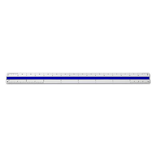 Image of Alumicolor Aluminum Architect Color-Coded Solid Drafting Scale, 12IN, Silver