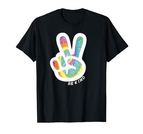 Retro Tie Dye segno della pace Be Kind Peace Love Gentilezza regalo Maglietta