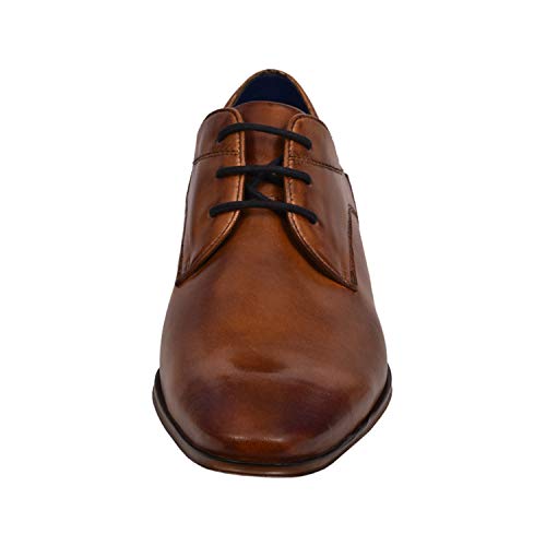 bugatti Herren Business Halbschuh aus Hochwertigem Leder, Derby mit Eleganter Liniengestaltung, Cognac, 41 EU – Ansicht 4